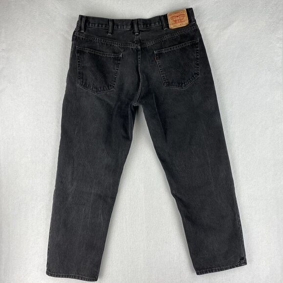 Levi's 550 Relaxed Fit Jeans Men's 40x32 Black Straight Retro Denim Vintage 2000 - Picture 8 of 16